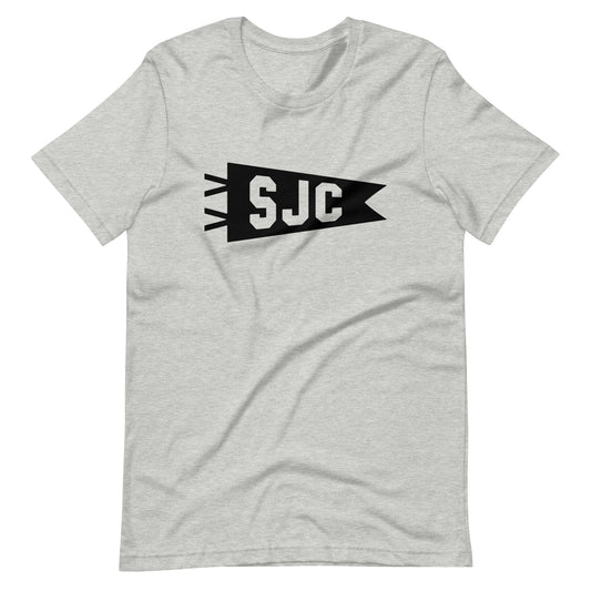 Airport Code T-Shirt - Black Graphic • SJC San Jose • YHM Designs - Image 01
