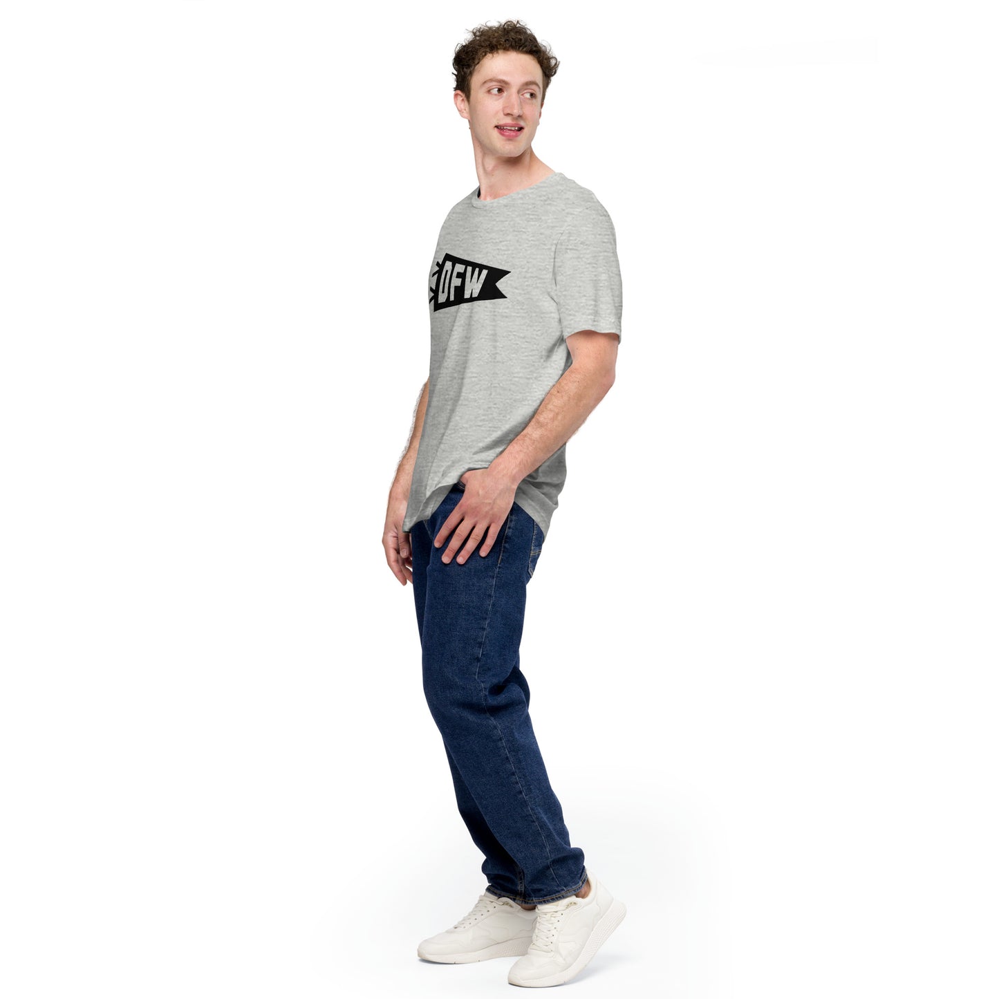 Airport Code T-Shirt - Black Graphic • DFW Dallas • YHM Designs - Image 08