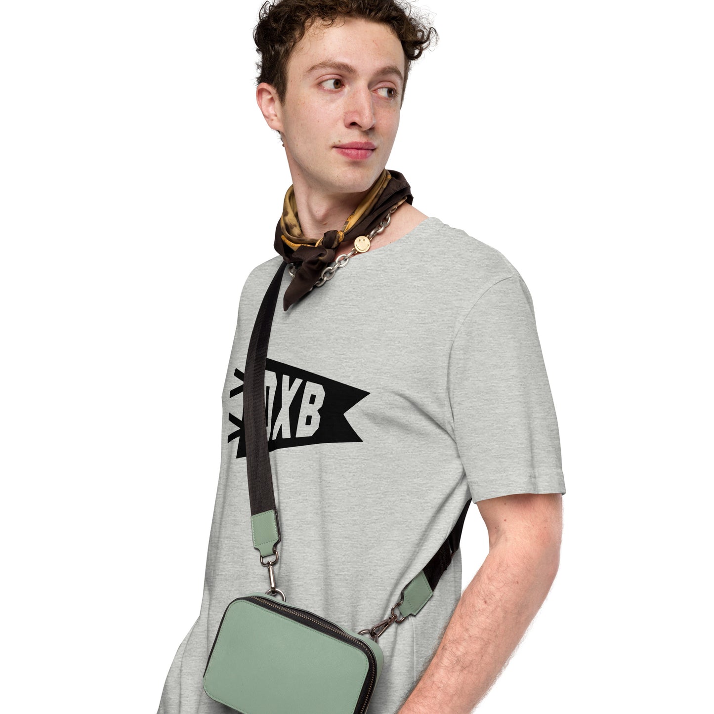 DXB Dubai Unisex T-Shirt • Banner Design in Black • YHM Designs - Image 06