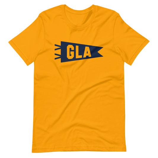 Airport Code T-Shirt - Navy Blue Graphic • GLA Glasgow • YHM Designs - Image 01