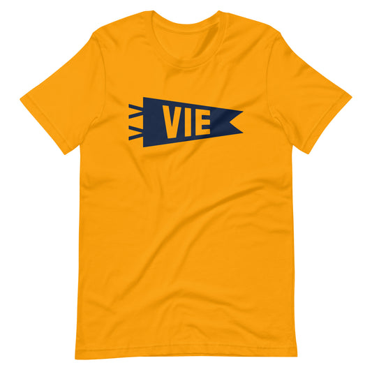 VIE Vienna Unisex T-Shirt • Banner Design in Navy Blue • YHM Designs - Image 01