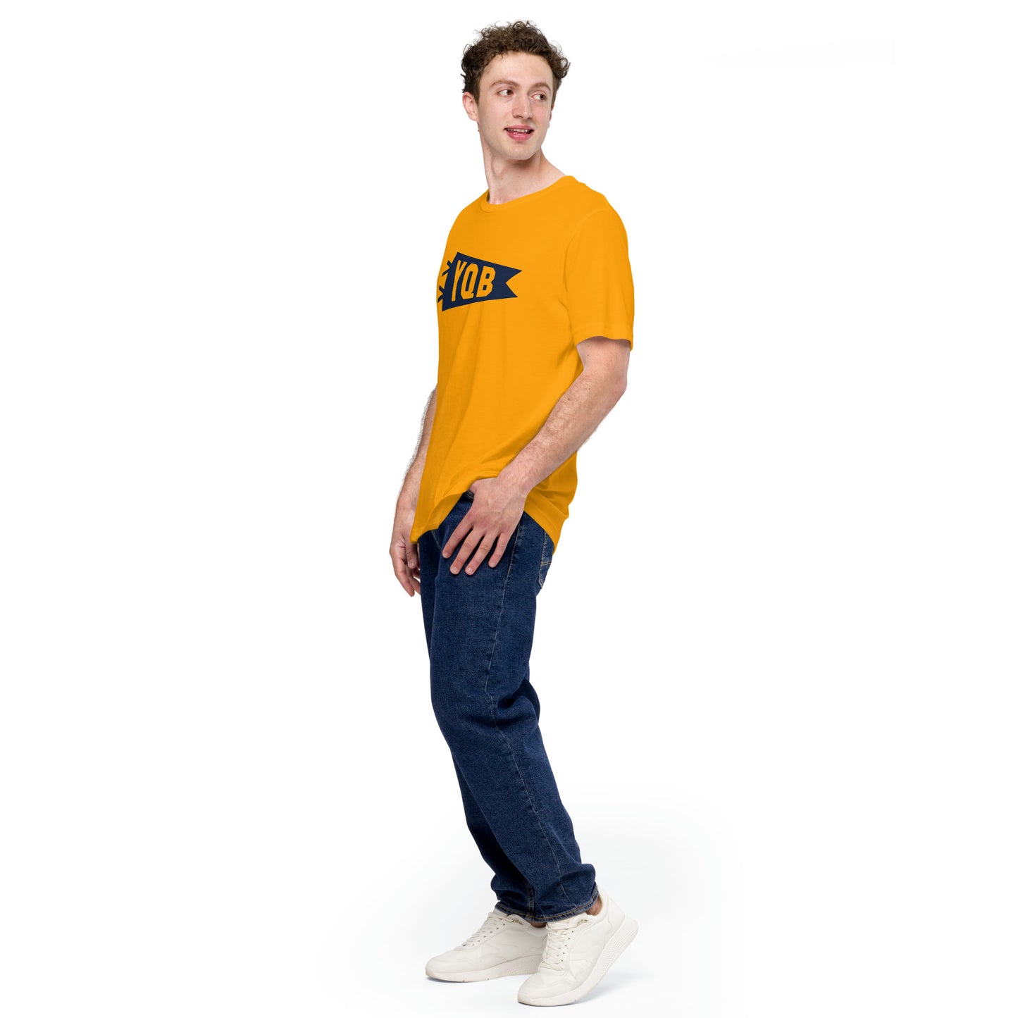 Airport Code T-Shirt - Navy Blue Graphic • YQB Quebec City • YHM Designs - Image 04