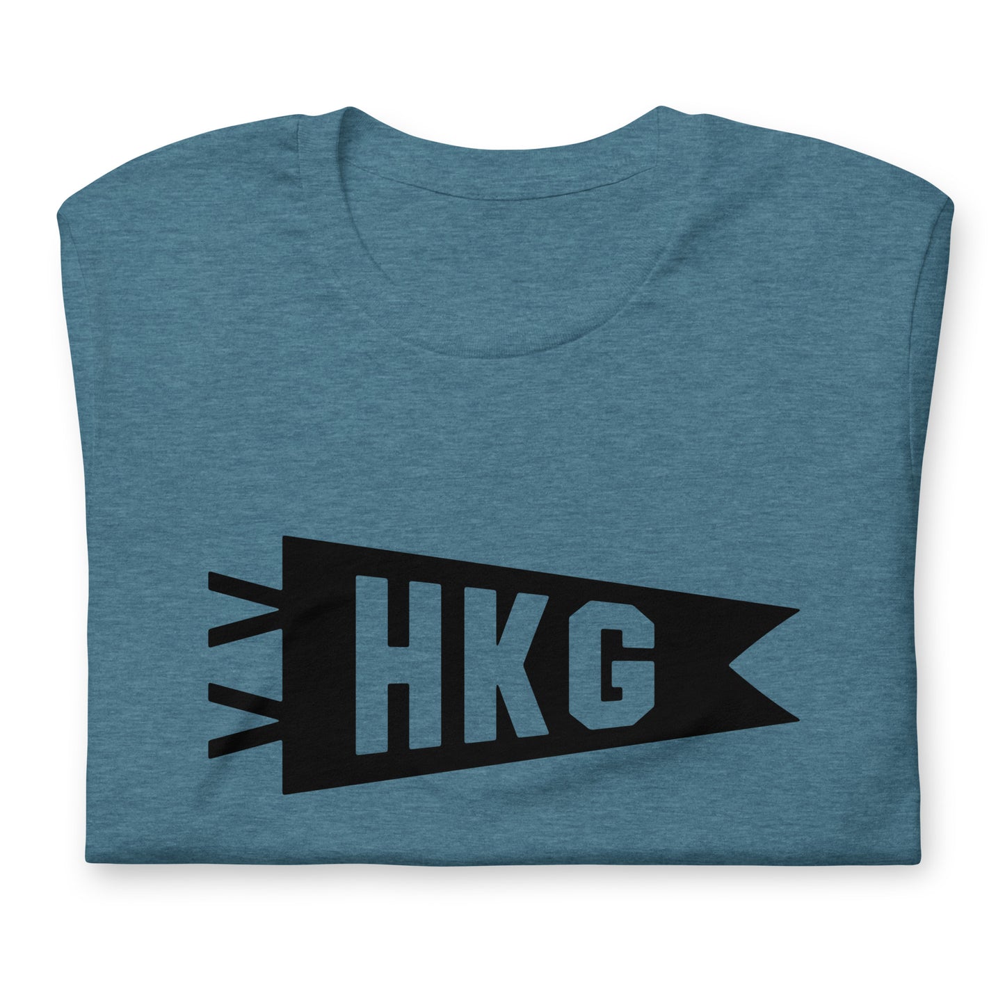 HKG Hong Kong Unisex T-Shirt • Banner Design in Black • YHM Designs - Image 02