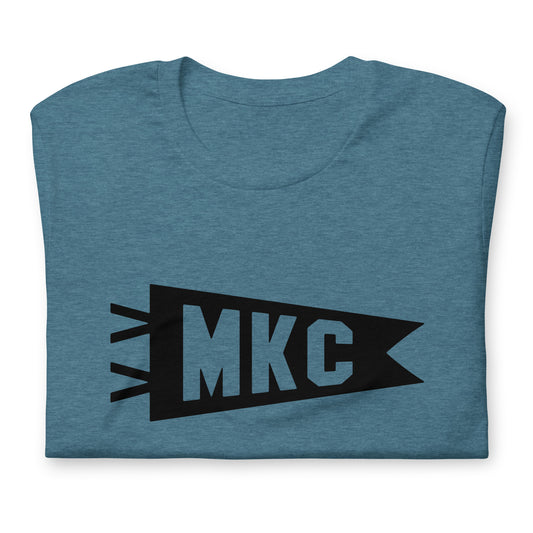 Airport Code T-Shirt - Black Graphic • MKC Kansas City • YHM Designs - Image 02