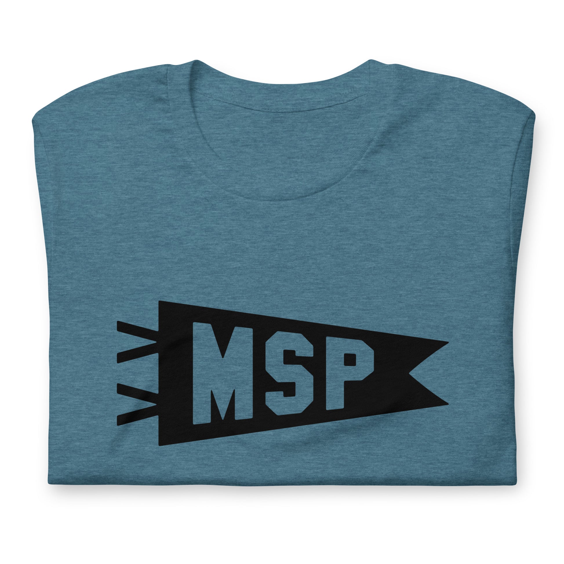 MSP Minneapolis Unisex T-Shirt • Banner Design in Black • YHM Designs - Image 02