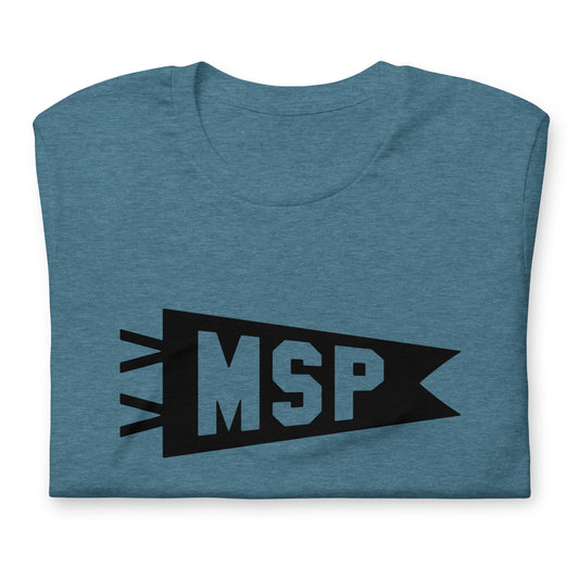MSP Minneapolis Unisex T-Shirt • Banner Design in Black • YHM Designs - Image 02
