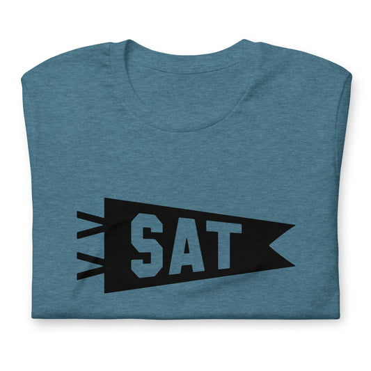 Airport Code T-Shirt - Black Graphic • SAT San Antonio • YHM Designs - Image 02