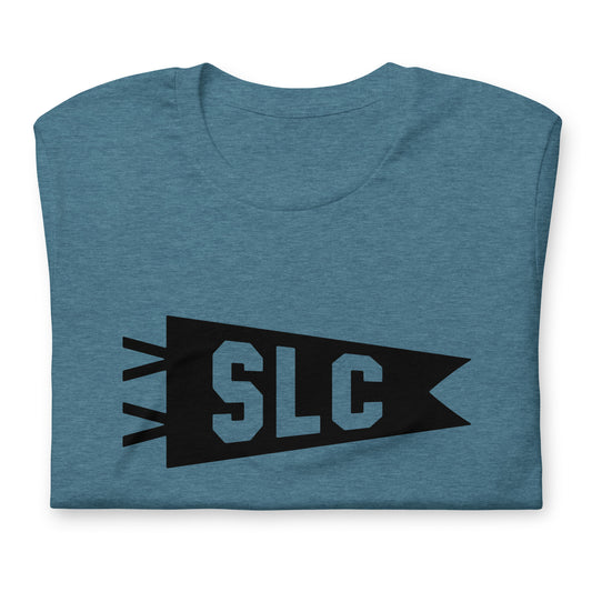 Airport Code T-Shirt - Black Graphic • SLC Salt Lake City • YHM Designs - Image 02