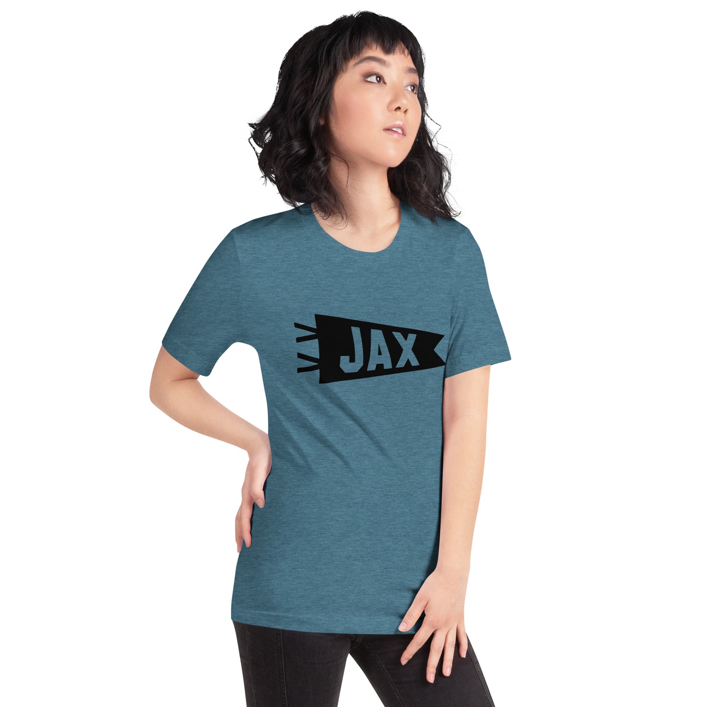 Airport Code T-Shirt - Black Graphic • JAX Jacksonville • YHM Designs - Image 03