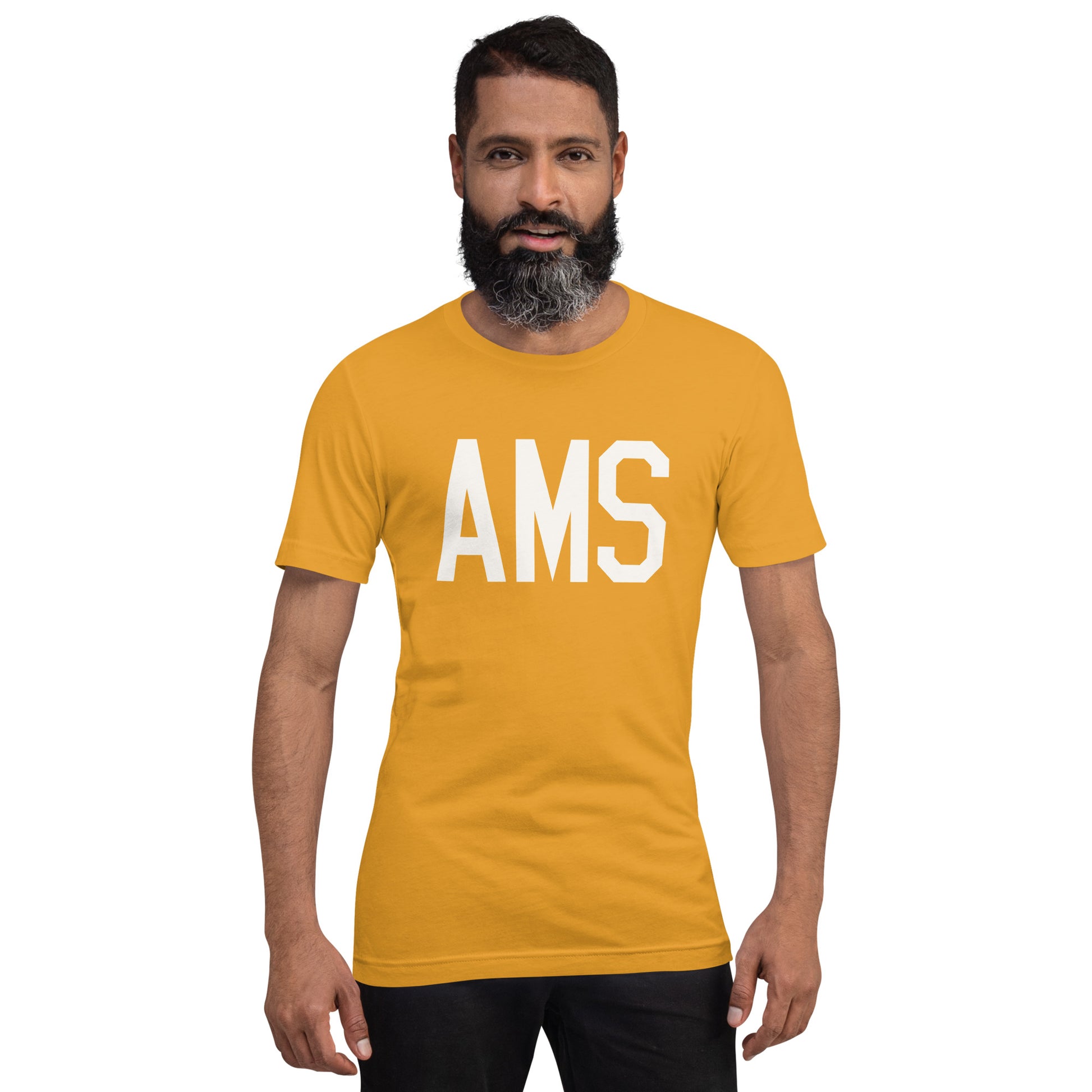 Airport Code T-Shirt - White Graphic • AMS Amsterdam • YHM Designs - Image 11