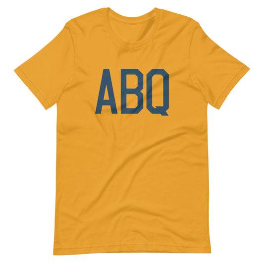 ABQ Albuquerque Unisex T-Shirt • Air Force Lettering in Arapawa Blue • YHM Designs - Image 02