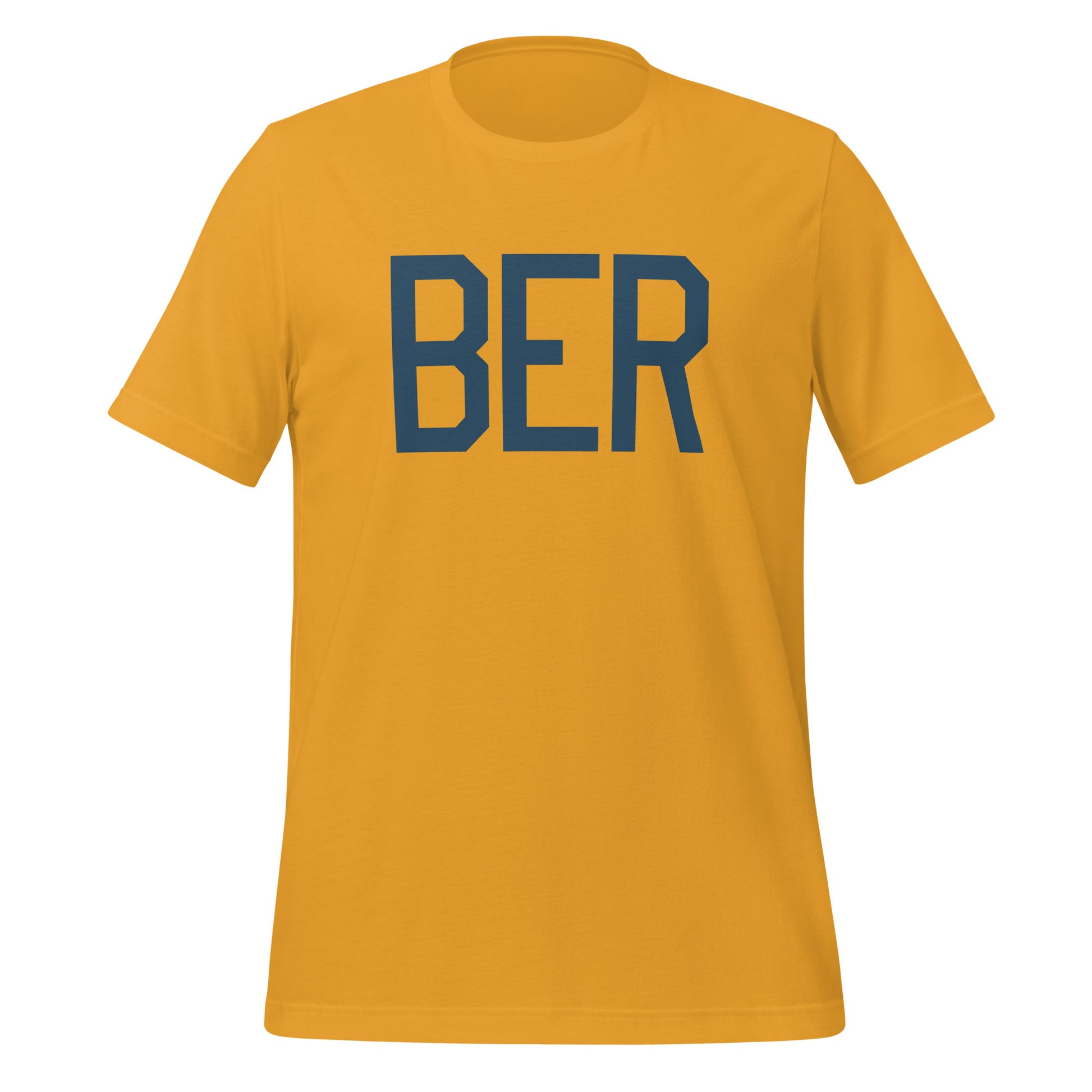 BER Berlin Unisex T-Shirt • Air Force Lettering in Arapawa Blue • YHM Designs - Image 06