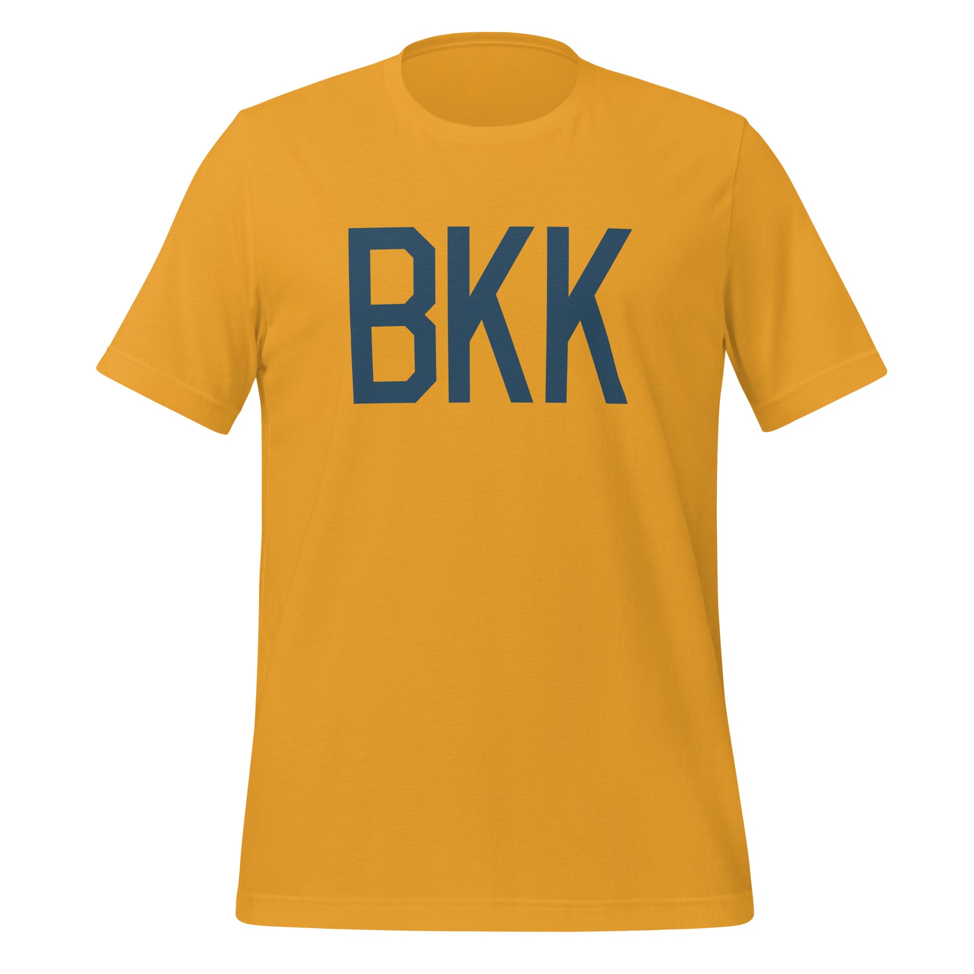 BKK Bangkok Unisex T-Shirt • Air Force Lettering in Arapawa Blue • YHM Designs - Image 06