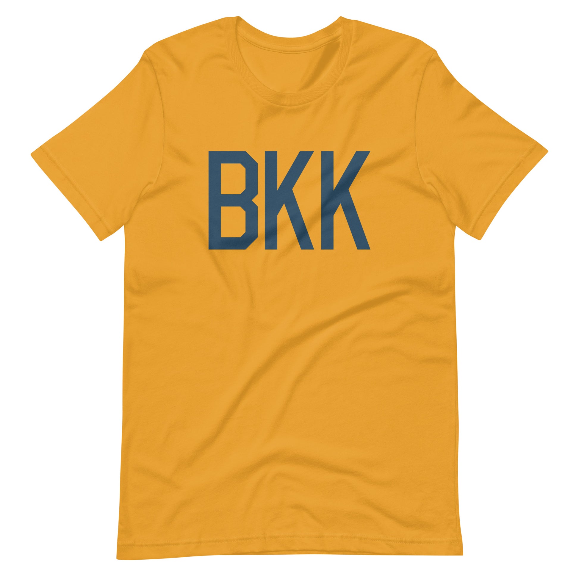 BKK Bangkok Unisex T-Shirt • Air Force Lettering in Arapawa Blue • YHM Designs - Image 02