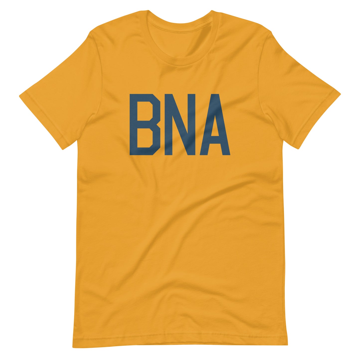 BNA Nashville Unisex T-Shirt • Air Force Lettering in Arapawa Blue • YHM Designs - Image 02