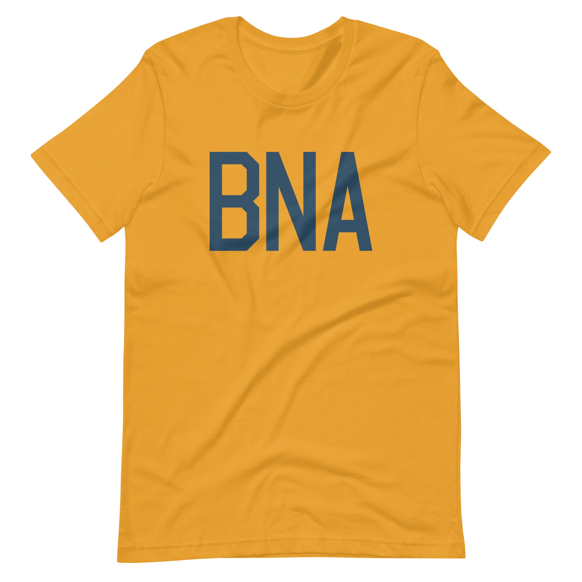BNA Nashville Unisex T-Shirt • Air Force Lettering in Arapawa Blue • YHM Designs - Image 02