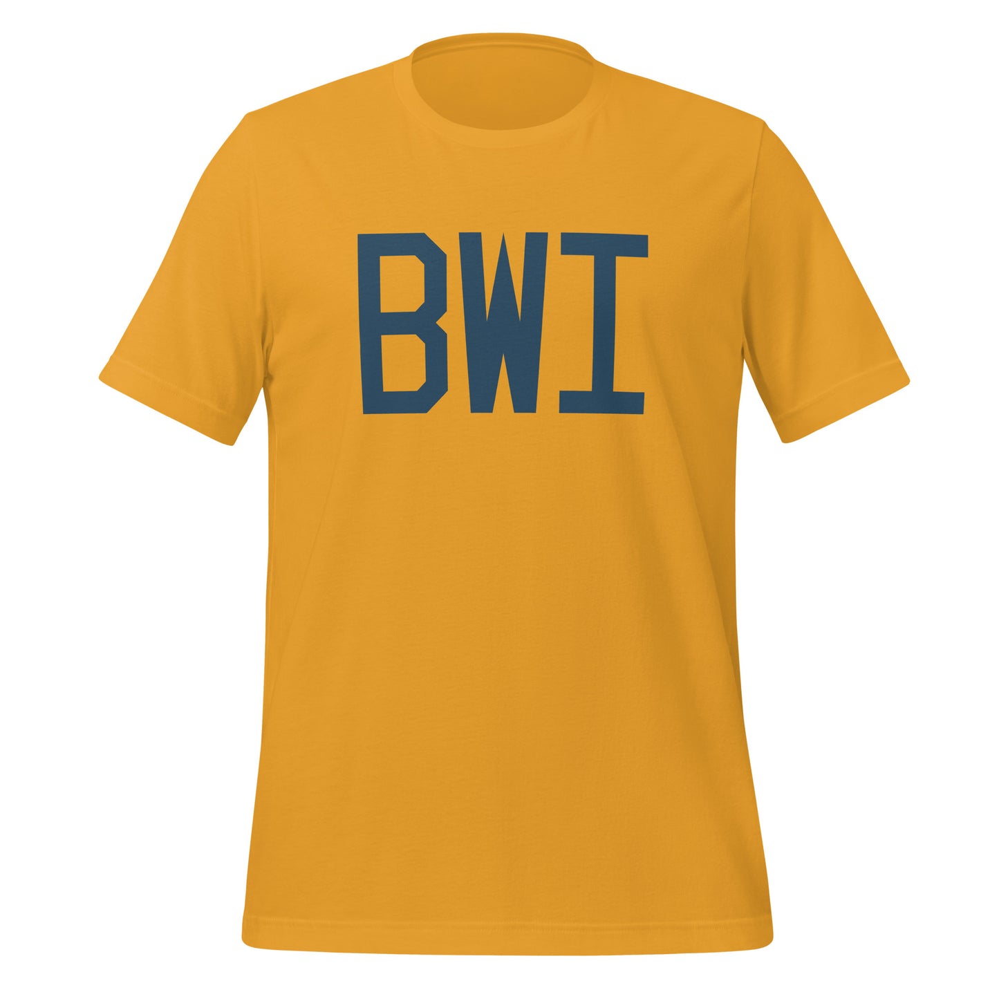 BWI Baltimore Unisex T-Shirt • Air Force Lettering in Arapawa Blue • YHM Designs - Image 06