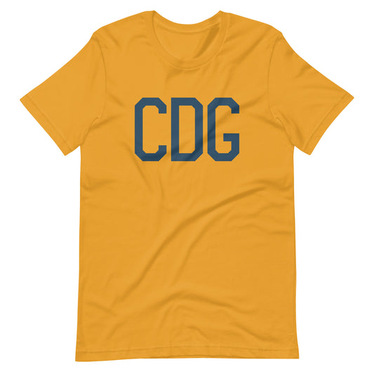 CDG Paris Unisex T-Shirt • Air Force Lettering in Arapawa Blue • YHM Designs - Image 02