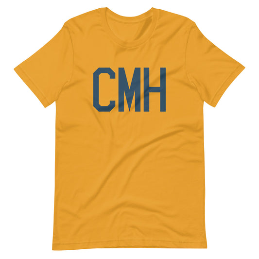 CMH Columbus Unisex T-Shirt • Air Force Lettering in Arapawa Blue • YHM Designs - Image 02