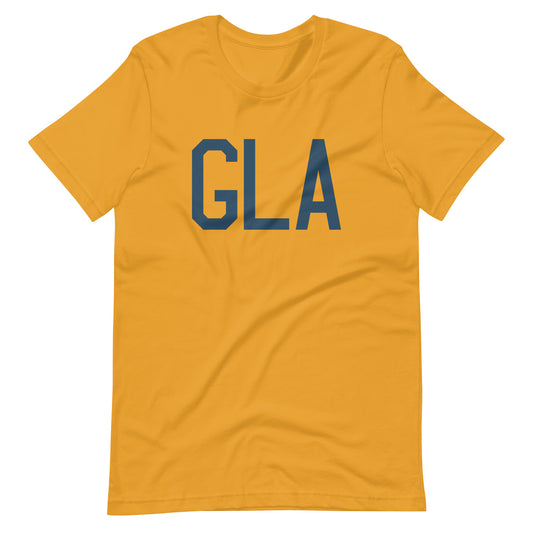 GLA Glasgow Unisex T-Shirt • Air Force Lettering in Arapawa Blue • YHM Designs - Image 02