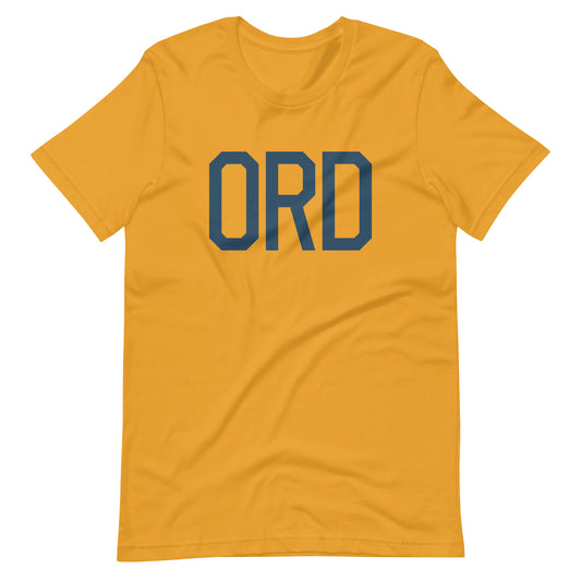 ORD Chicago Unisex T-Shirt • Air Force Lettering in Arapawa Blue • YHM Designs - Image 02