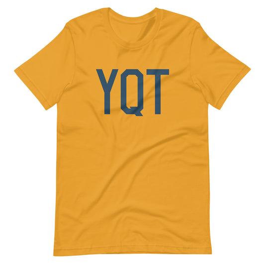 YQT Thunder Bay Unisex T-Shirt • Air Force Lettering in Arapawa Blue • YHM Designs - Image 02