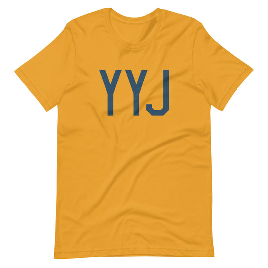 YYJ Victoria Unisex T-Shirt • Air Force Lettering in Arapawa Blue • YHM Designs - Image 02