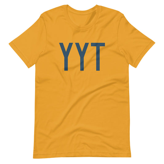 YYT St. John's Unisex T-Shirt • Air Force Lettering in Arapawa Blue • YHM Designs - Image 02