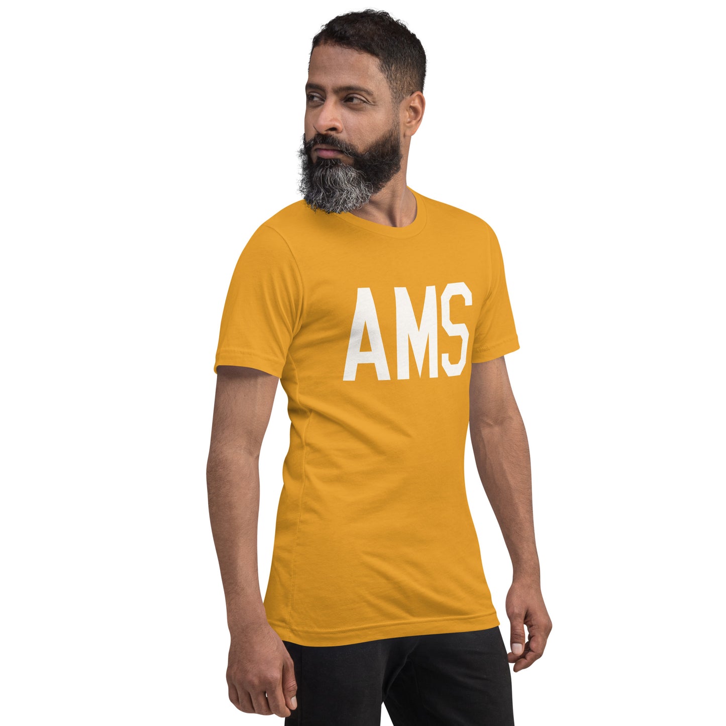 Airport Code T-Shirt - White Graphic • AMS Amsterdam • YHM Designs - Image 12