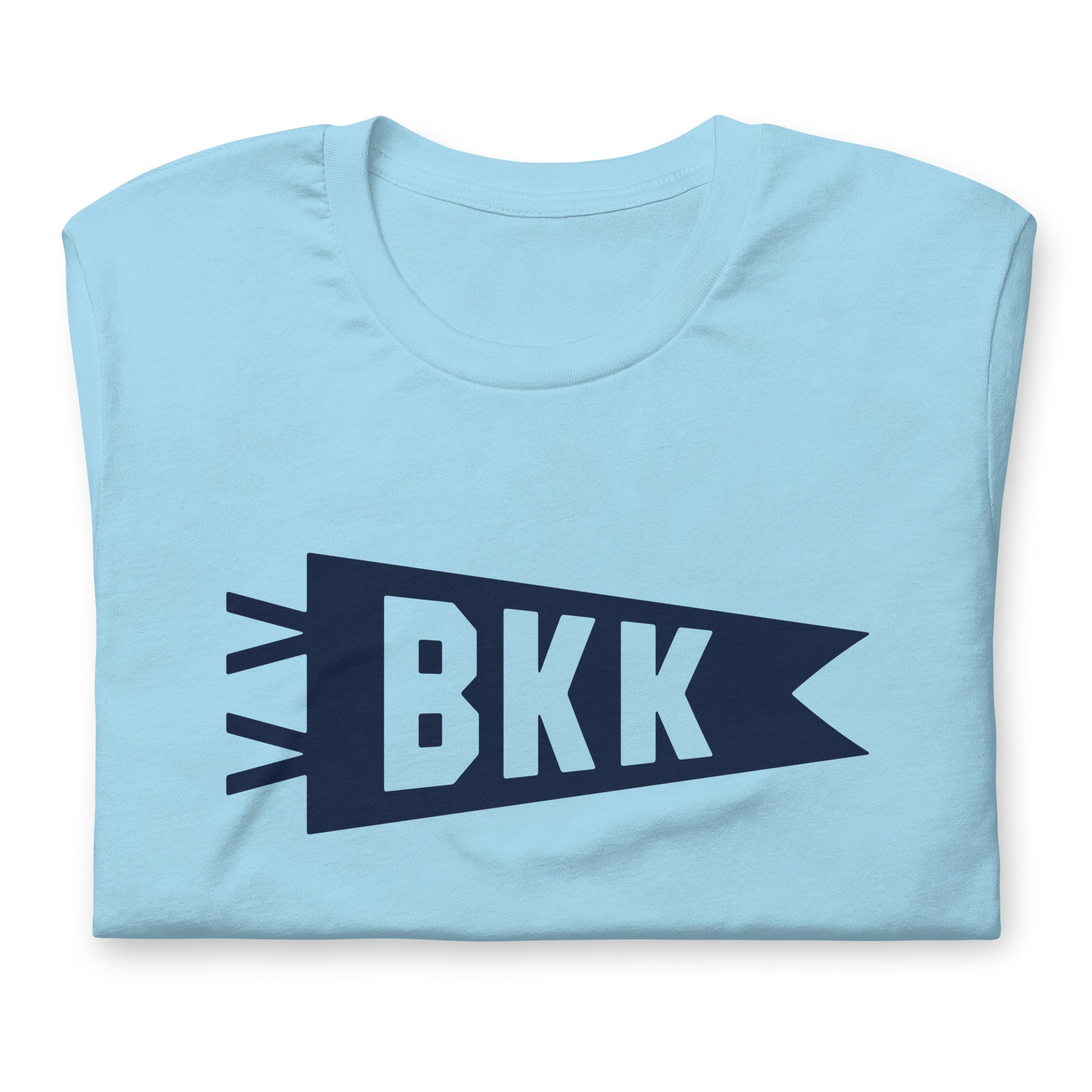 BKK Bangkok Unisex T-Shirt • Banner Design in Navy Blue • YHM Designs - Image 06