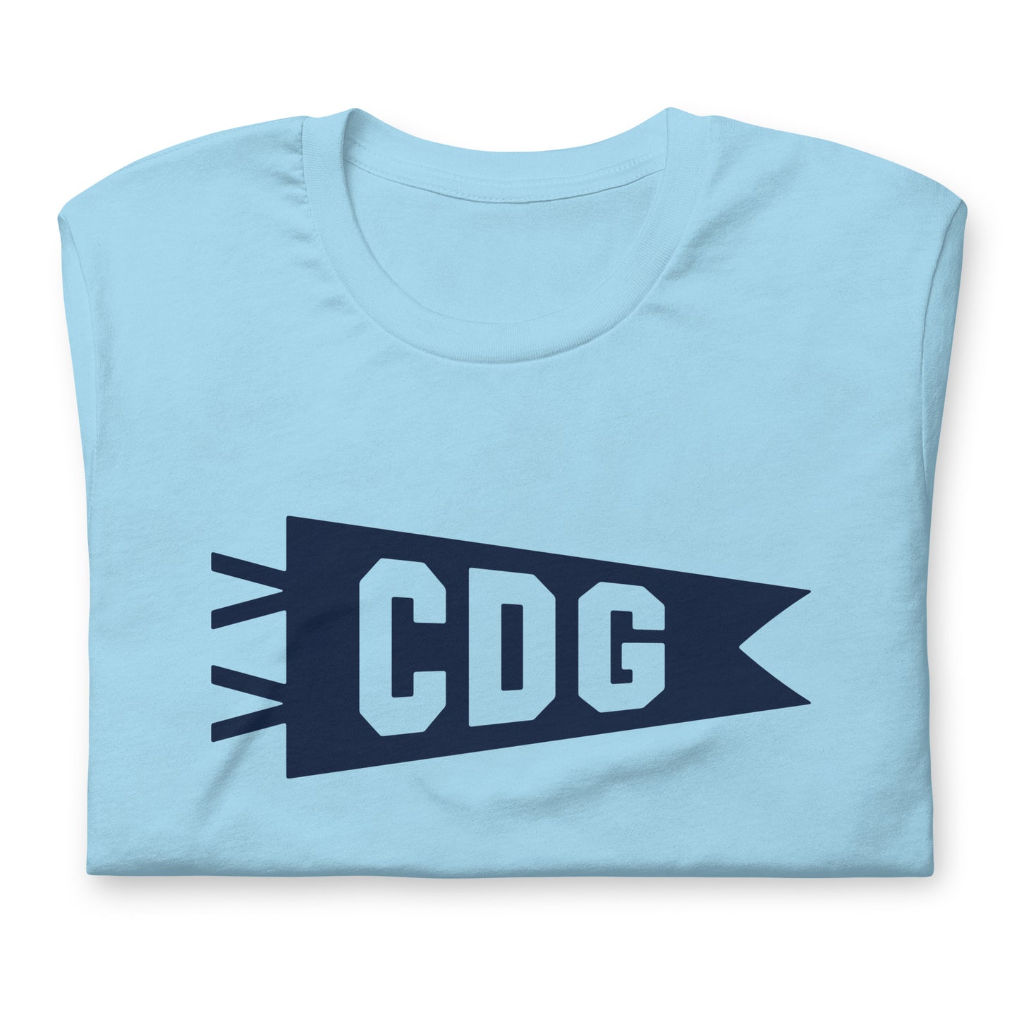 CDG Paris Unisex T-Shirt • Banner Design in Navy Blue • YHM Designs - Image 06