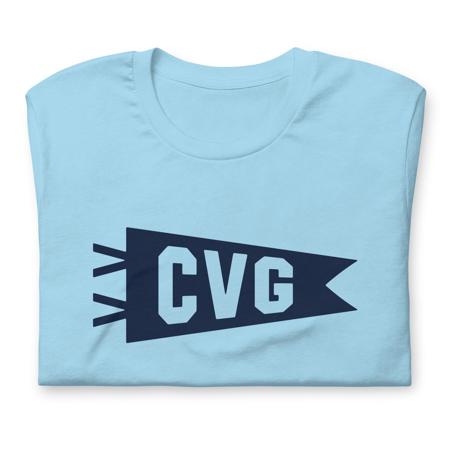 Airport Code T-Shirt - Navy Blue Graphic • CVG Cincinnati • YHM Designs - Image 06