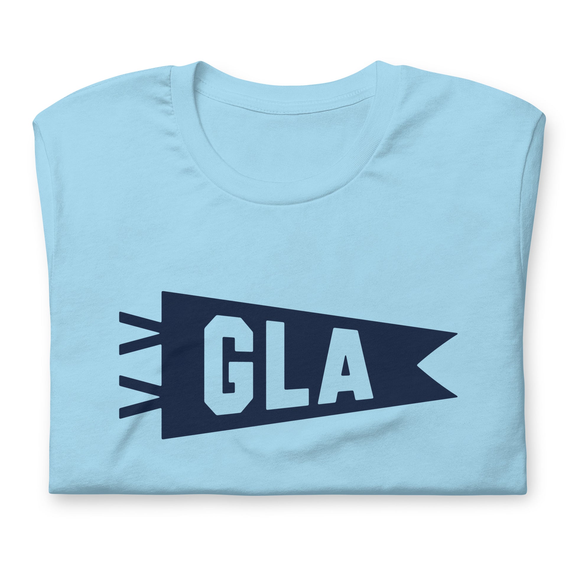 Airport Code T-Shirt - Navy Blue Graphic • GLA Glasgow • YHM Designs - Image 06