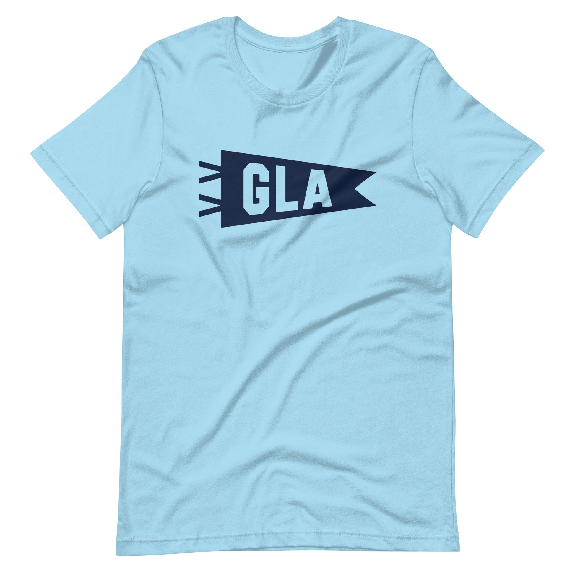 Airport Code T-Shirt - Navy Blue Graphic • GLA Glasgow • YHM Designs - Image 10