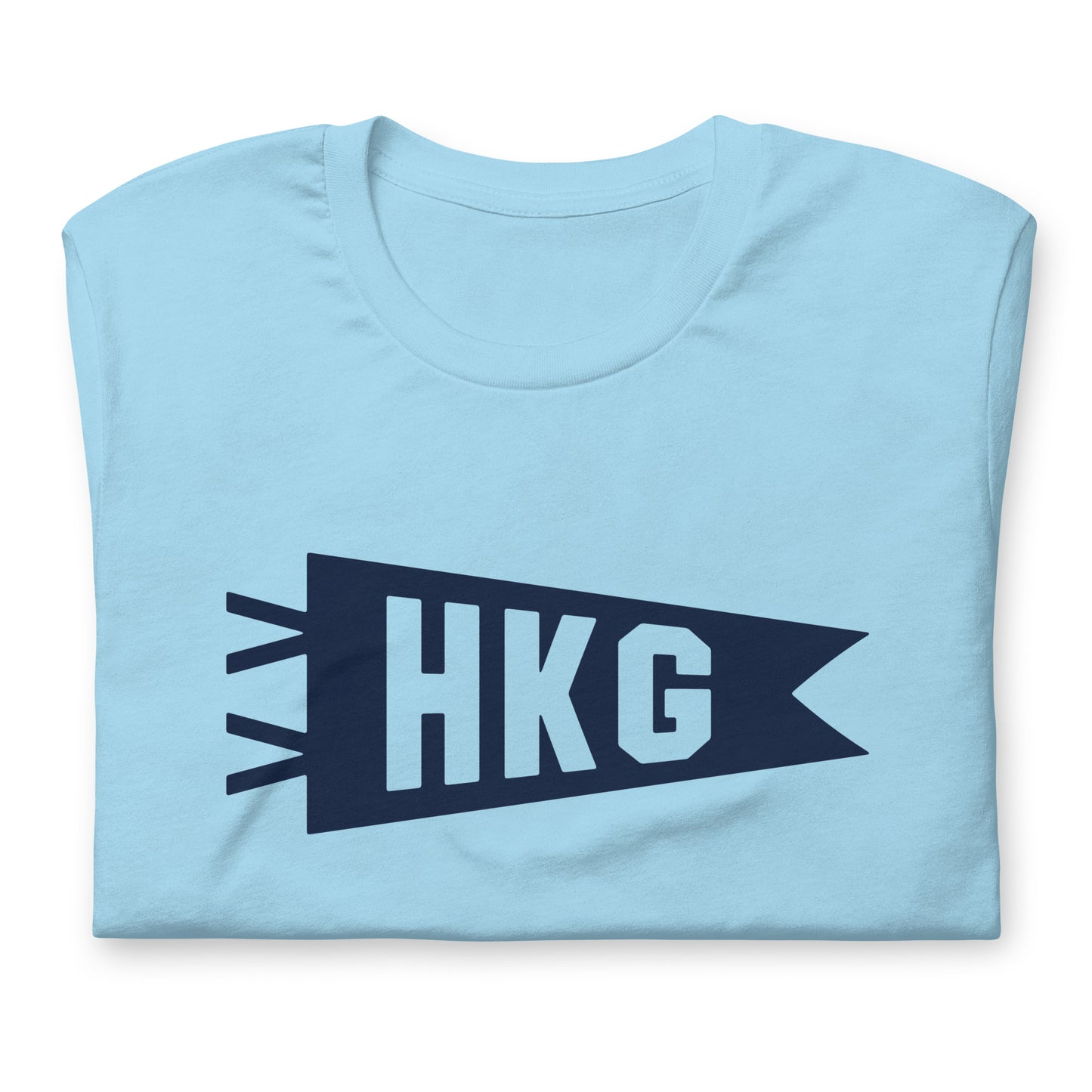 HKG Hong Kong Unisex T-Shirt • Banner Design in Navy Blue • YHM Designs - Image 06