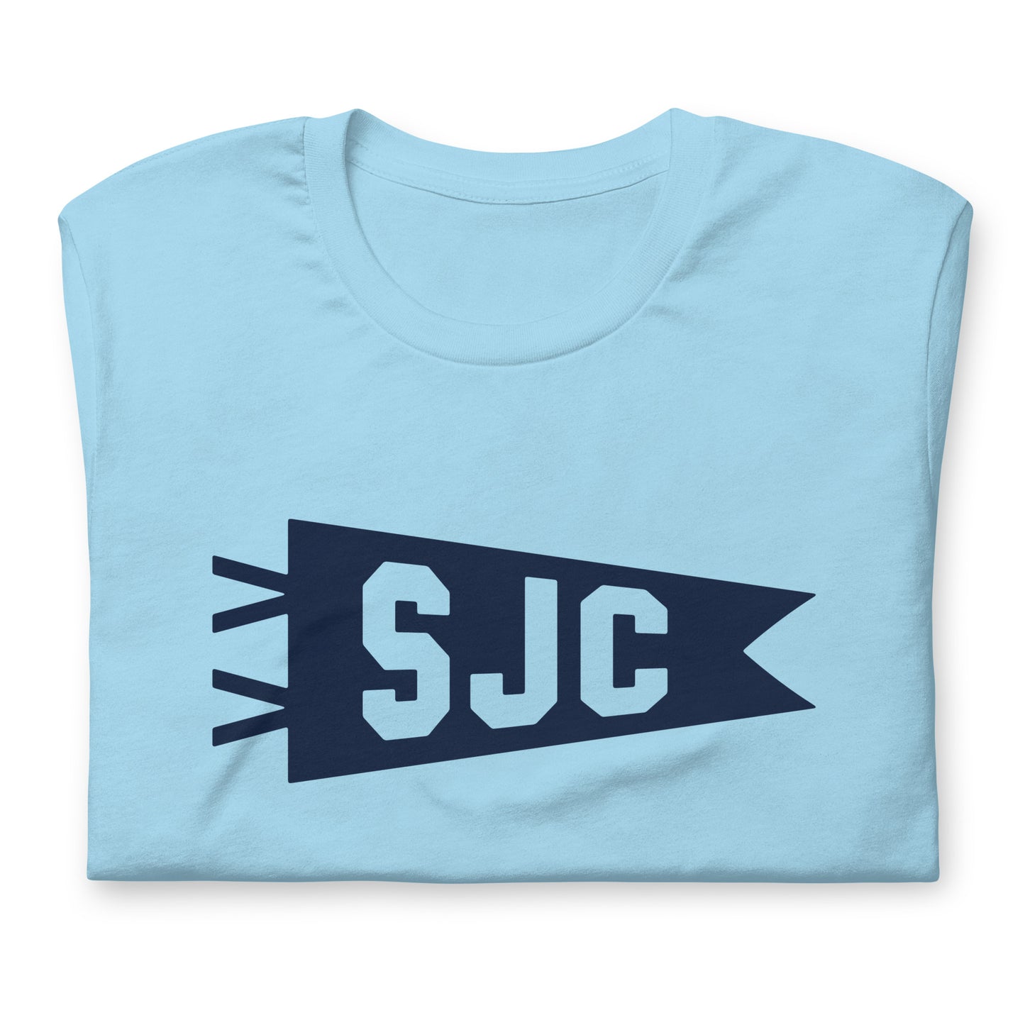 Airport Code T-Shirt - Navy Blue Graphic • SJC San Jose • YHM Designs - Image 06