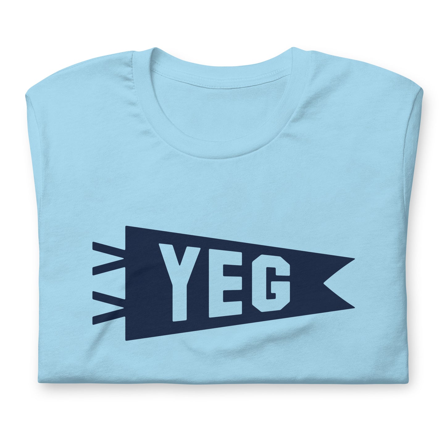 YEG Edmonton Unisex T-Shirt • Banner Design in Navy Blue • YHM Designs - Image 06