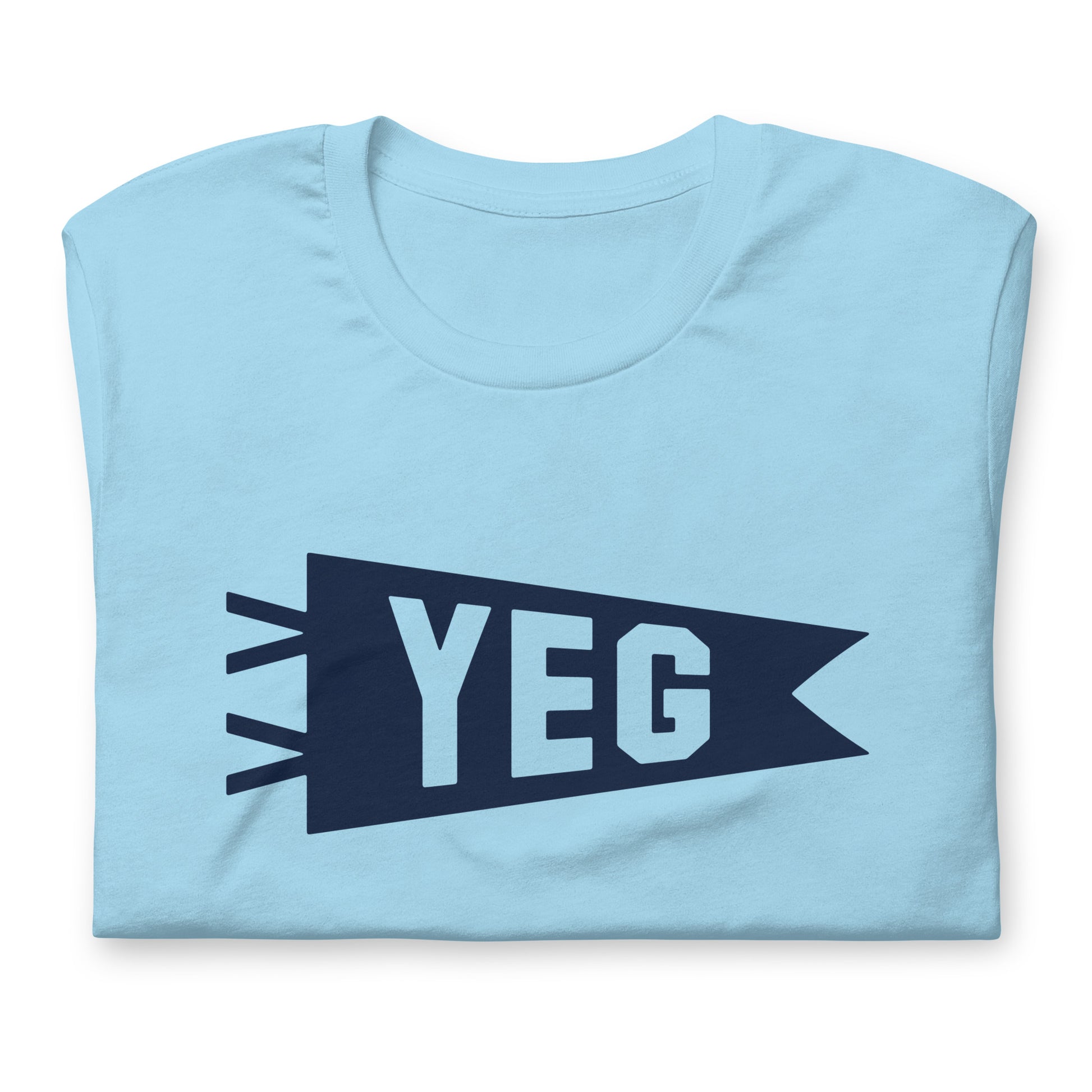 YEG Edmonton Unisex T-Shirt • Banner Design in Navy Blue • YHM Designs - Image 06