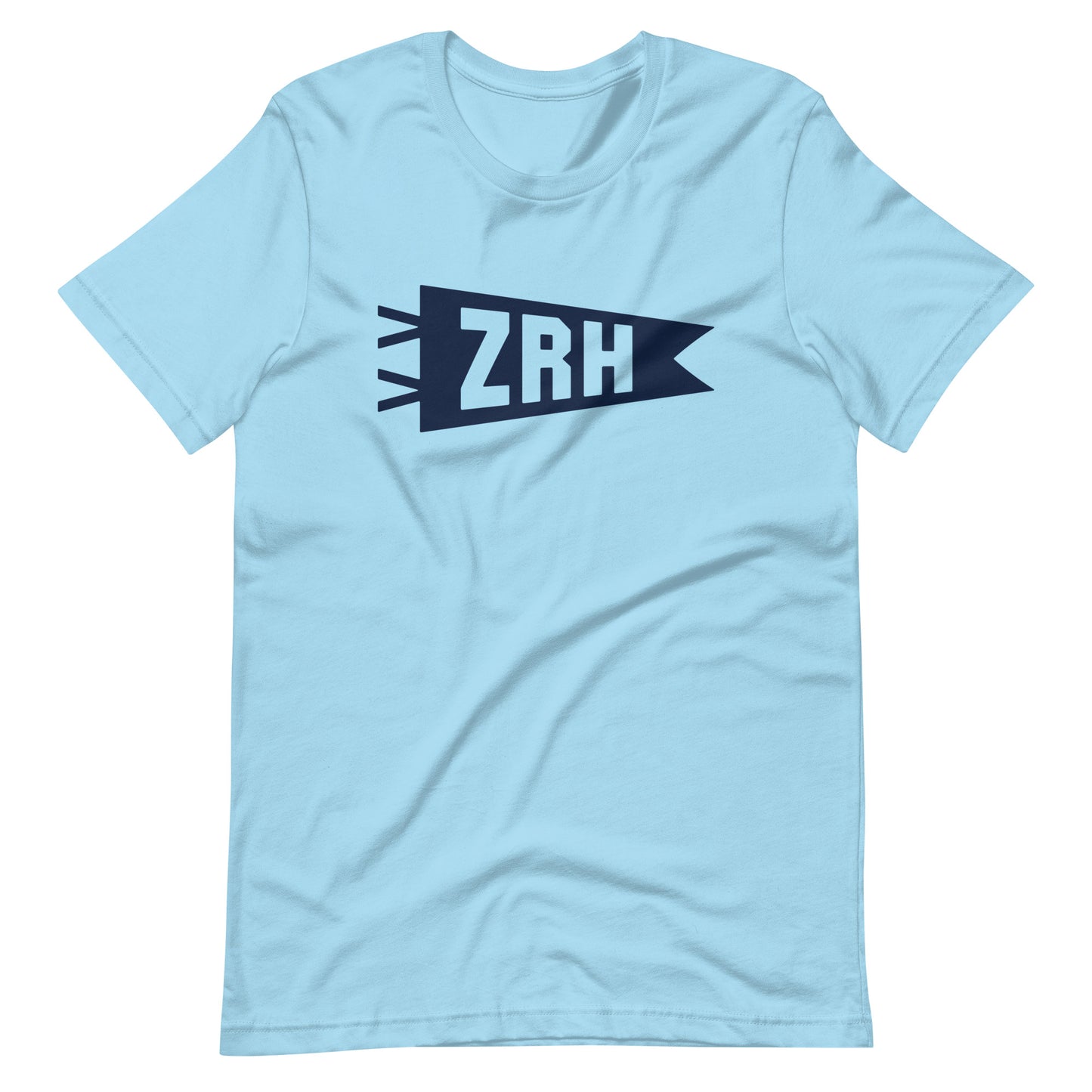 ZRH Zurich Unisex T-Shirt • Banner Design in Navy Blue • YHM Designs - Image 10