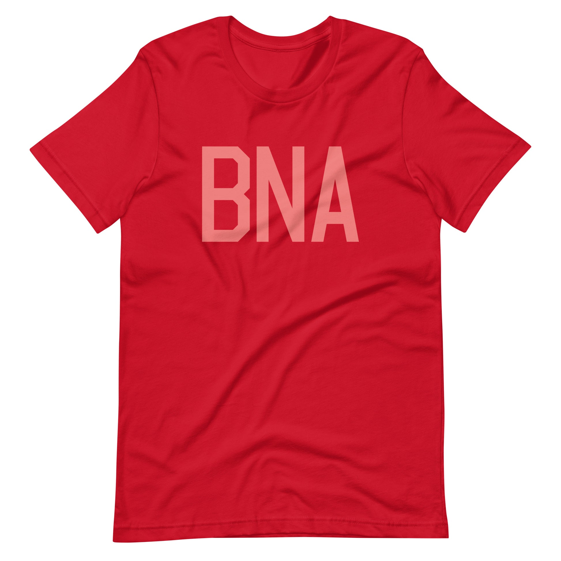 BNA Nashville Unisex T-Shirt • Air Force Lettering in Salmon Pink • YHM Designs - Image 01
