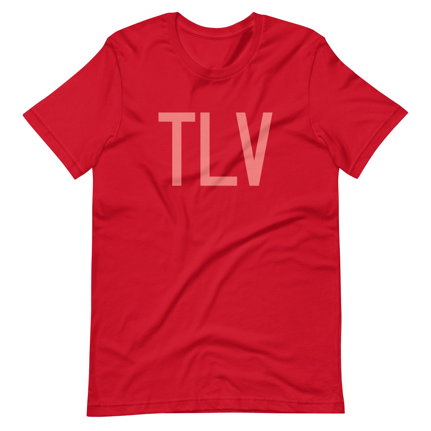TLV Tel Aviv Unisex T-Shirt • Air Force Lettering in Salmon Pink • YHM Designs - Image 01