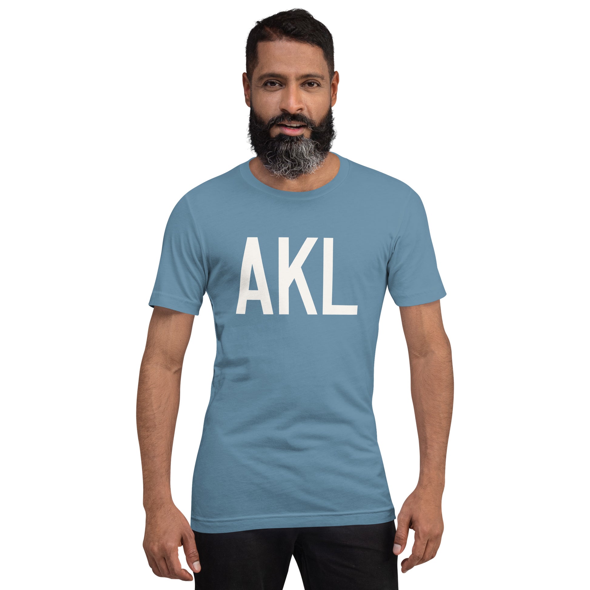Airport Code T-Shirt - White Graphic • AKL Auckland • YHM Designs - Image 09
