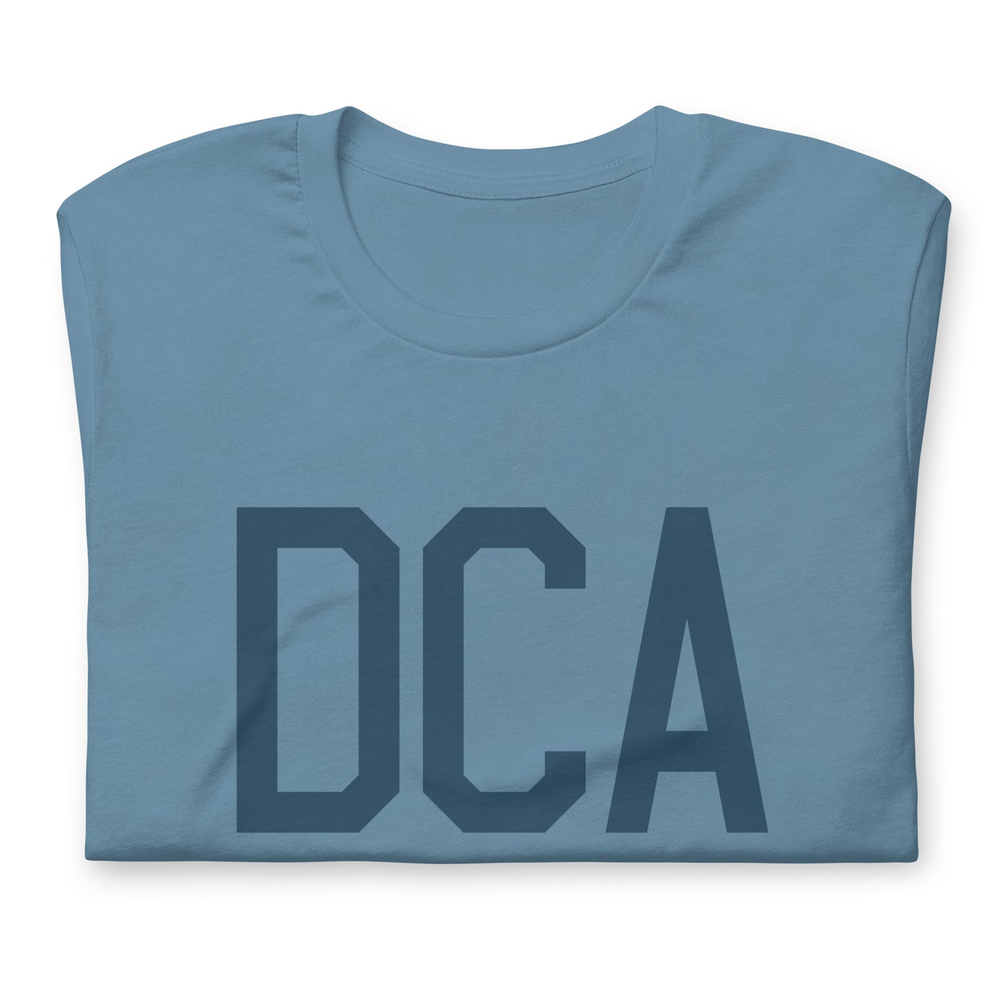 DCA Washington Unisex T-Shirt • Air Force Lettering in Arapawa Blue • YHM Designs - Image 05