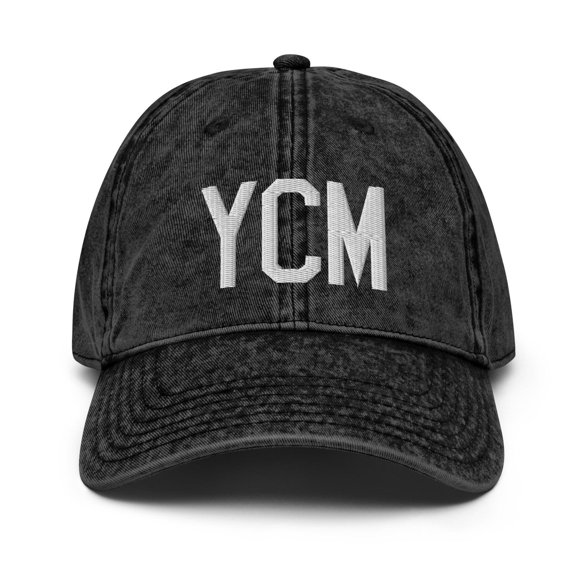 Airport Code Twill Cap - White • YCM St. Catharines • YHM Designs - Image 14