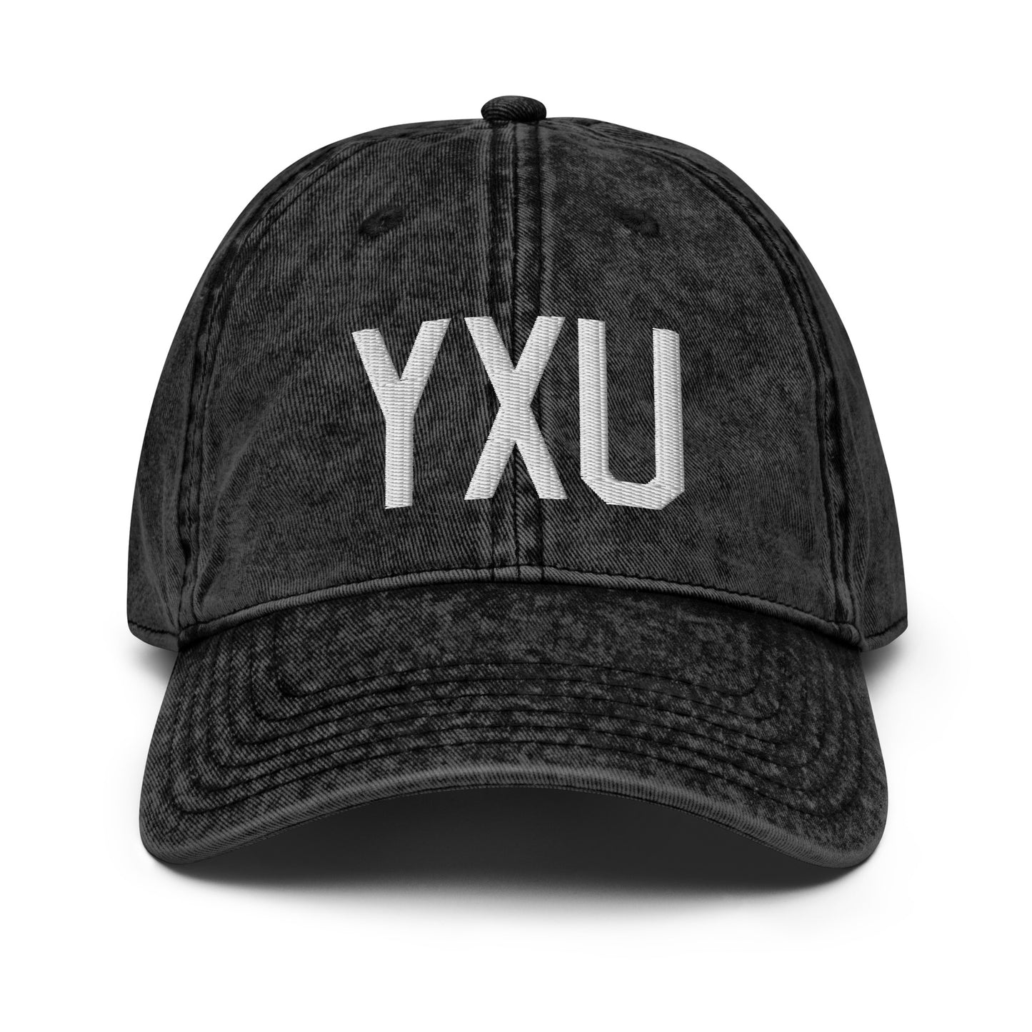 Airport Code Twill Cap - White • YXU London • YHM Designs - Image 14