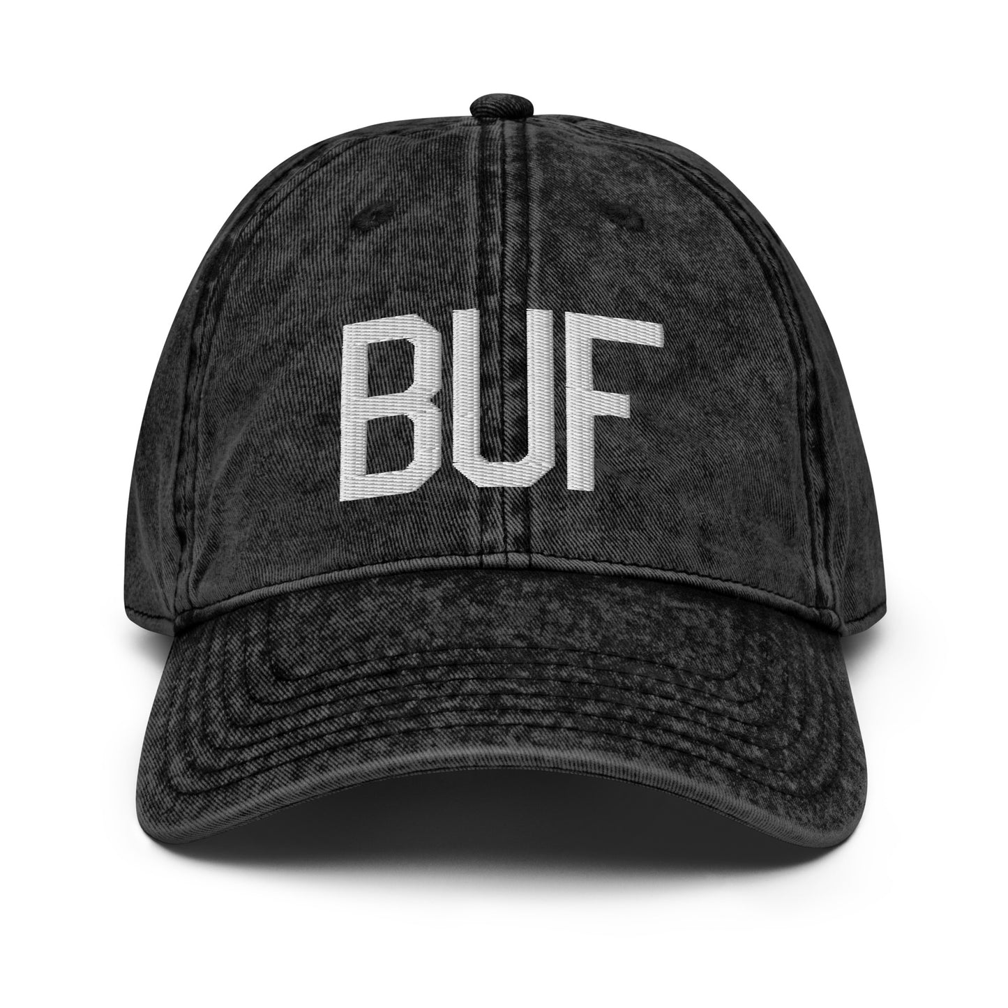 Airport Code Twill Cap - White • BUF Buffalo • YHM Designs - Image 14