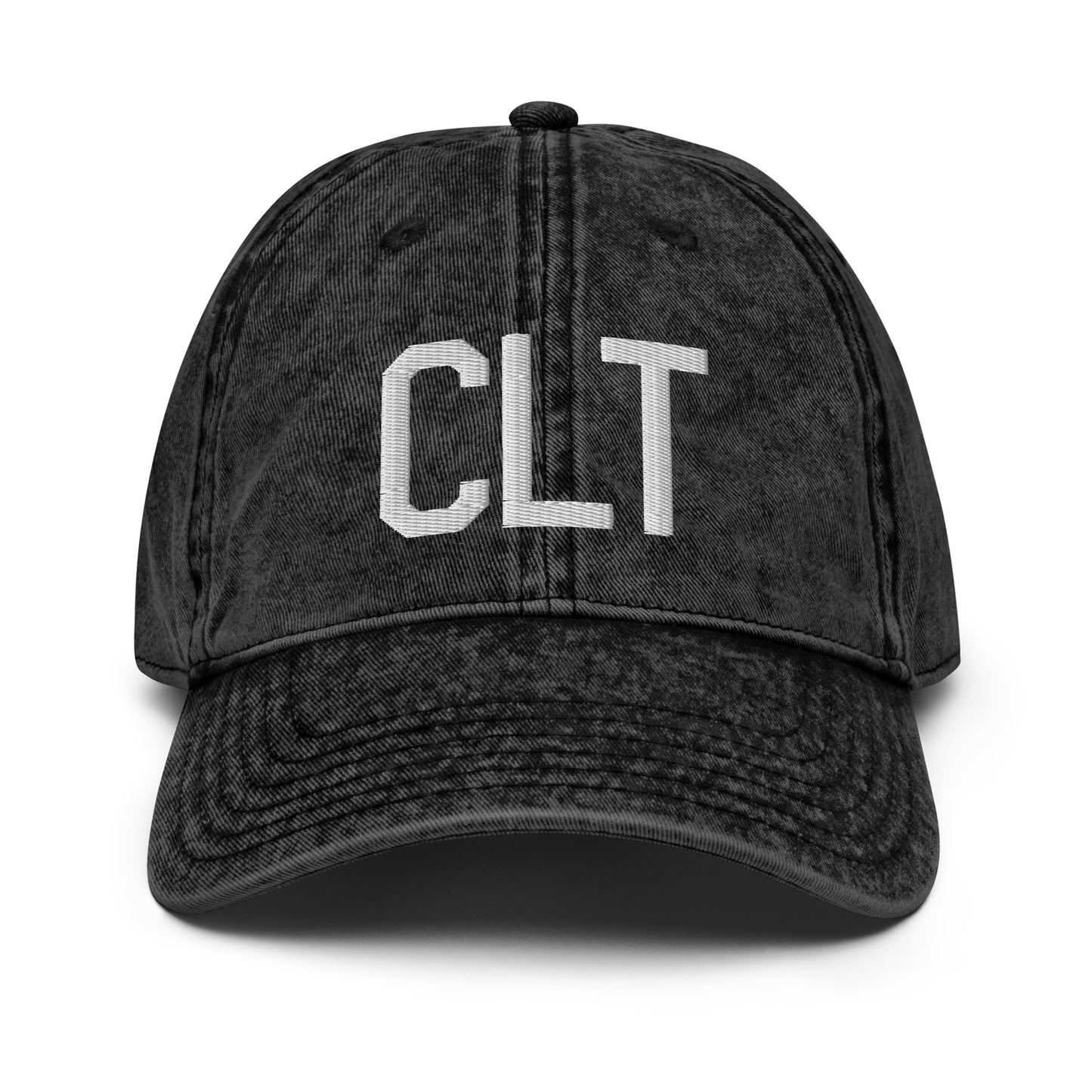 Airport Code Twill Cap - White • CLT Charlotte • YHM Designs - Image 14