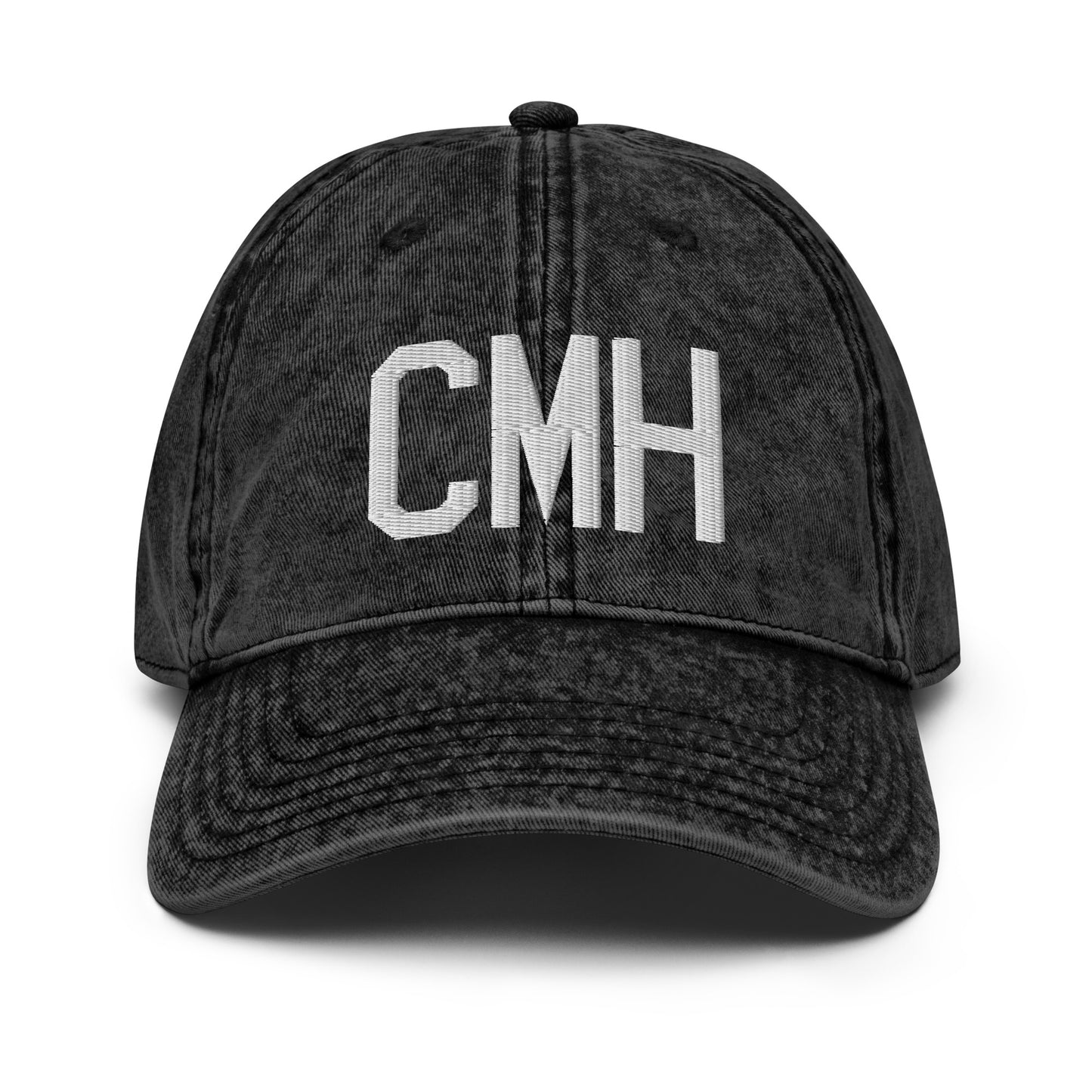 Airport Code Twill Cap - White • CMH Columbus • YHM Designs - Image 14