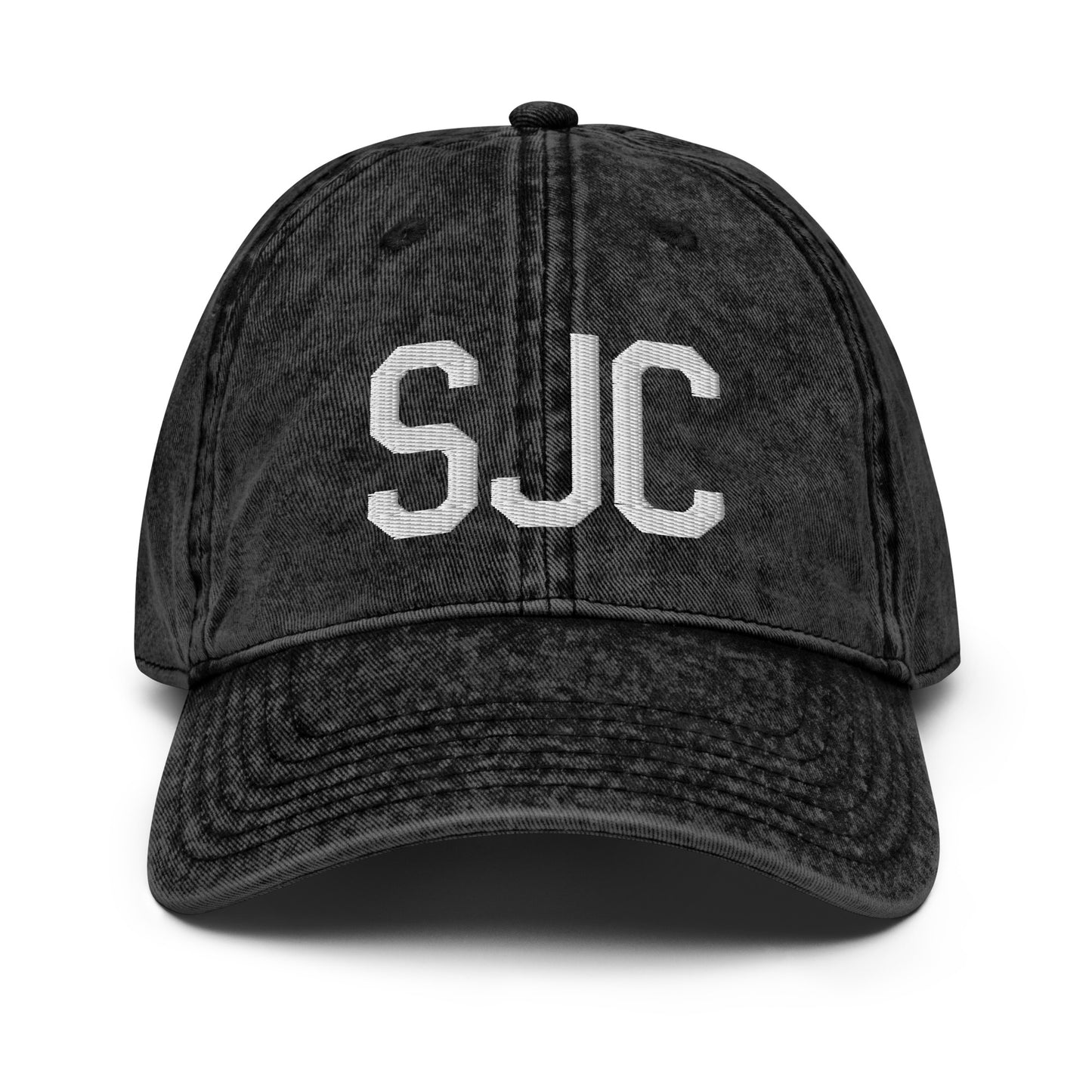 Airport Code Twill Cap - White • SJC San Jose • YHM Designs - Image 14