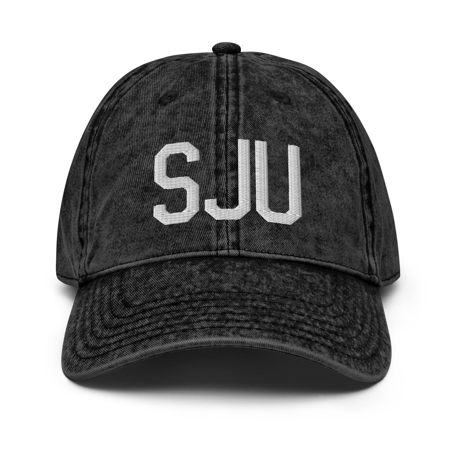 Airport Code Twill Cap - White • SJU San Juan • YHM Designs - Image 14